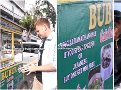 Penjual Bubur Ini Beri Bonus Gratis Jika Pembeli Bisa Bahasa Inggris atau Jepang