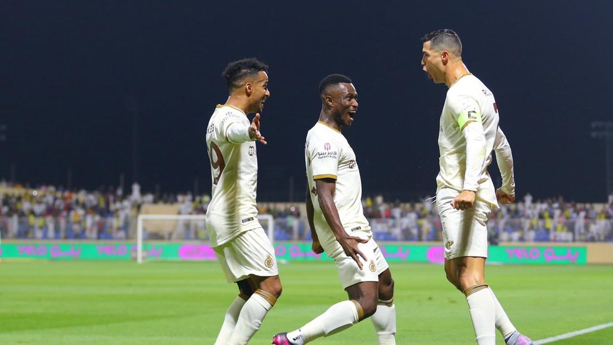 Cristiano Ronaldo merayakan gol di laga Al Adalah vs Al Nassr. (Foto: dok. Al Nassr)