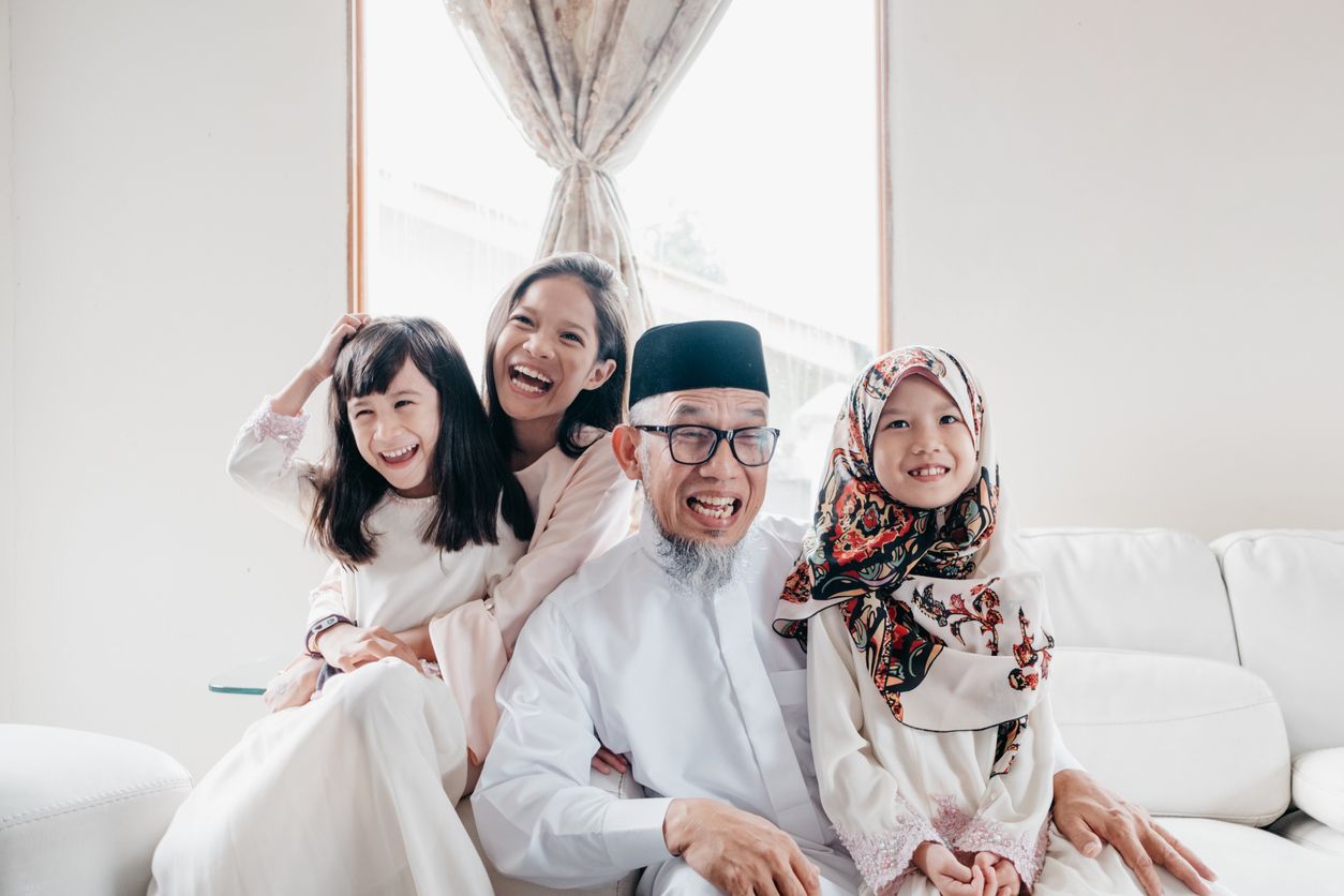 Ilustrasi Pose Foto Keluarga Lebaran