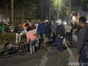 Pemotor Hindari Razia Knalpot Brong di Makassar Tabrakan, 2 Orang Luka