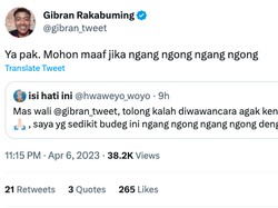 Suara Pelan Mas Wali Disentil Netizen, Gibran: Maaf Jika Ngang Ngong..