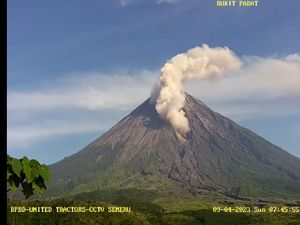 Gunung Semeru Semburkan Guguran Awan Panas Sejauh 1,5 Km Gunung Semeru Semburkan Guguran Awan Panas Sejauh 1,5 Km