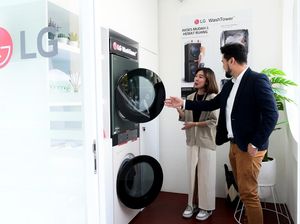 LG Kenalkan Mesin Cuci Bertumpuk Hemat Ruang