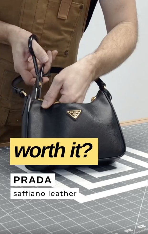 Tanner Leatherstein yang memotong-motong tas mewah/