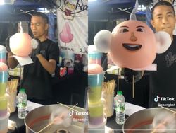 Beli Gulali Bentuk Kepala Upin-Ipin, Tampilannya Bikin Ngakak!