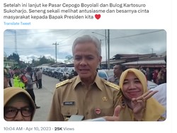 Momen Emak-emak Nyender ke Ganjar Demi Foto di Pasar Selo Boyolali