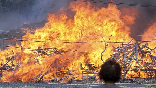 Penampakan Kobaran Api Lalap Hutan dan Permukiman di Korsel