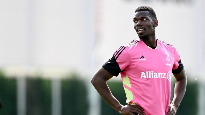 TURIN, ITALY - APRIL 10: Paul Pogba of Juventus during a training session at JTC on April 10, 2023 in Turin, Italy. (Photo by Daniele Badolato - Juventus FC/Juventus FC via Getty Images)