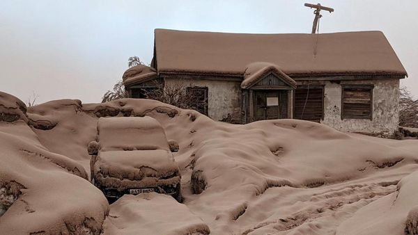 Erupsi, Begini Penampakan Tebalnya Abu Vulkanik Gunung Shiveluch Rusia
