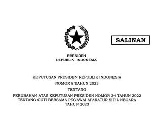 Isi Keppres 8/2023 Cuti Bersama 2023 ASN dan Link Download Isi Keppres 8/2023 Cuti Bersama 2023 ASN dan Link Download