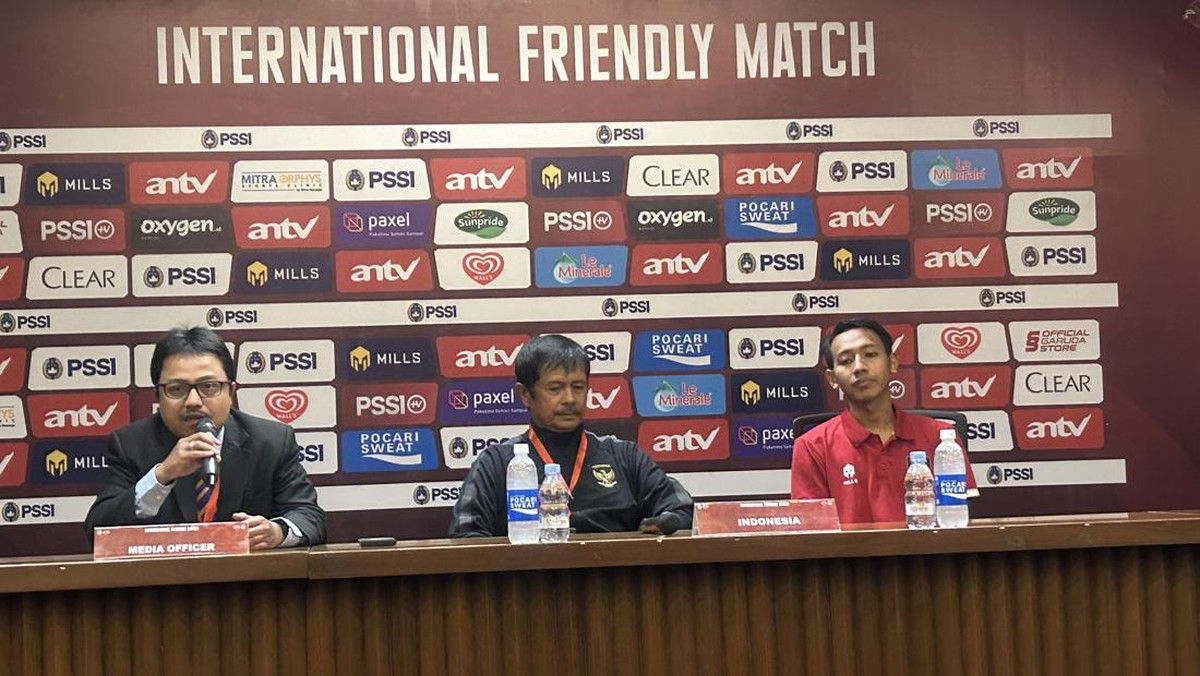 Pelatih timnas Indonesia U-22 Indra Sjafri menilai permainan timnya tidak jelek meski kalah dari Lebanon (Foto: detikcom/Mercy Raya)