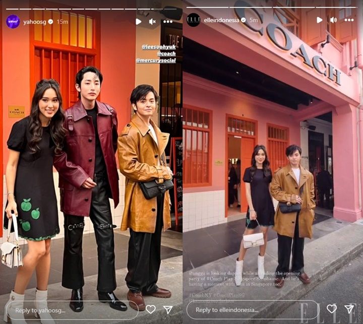 Foto Angga Yunanda, Yasmin Napper, dan Lee Soo Hyuk.