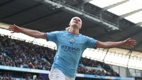 Di musim 2022/2023 pada debutnya di Liga Inggris, Haaland cetak sembilan gol dan satu assist (Getty Images/James Gill - Danehouse)
