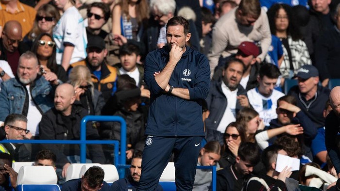 LONDON, ENGLAND - APRIL 15: Chelsea Interim Manager Frank Lampard during the Premier League match between Chelsea FC and Brighton & Hove Albion at Stamford Bridge on April 15, 2023 in London, England. (Photo by Visionhaus/Getty Images)