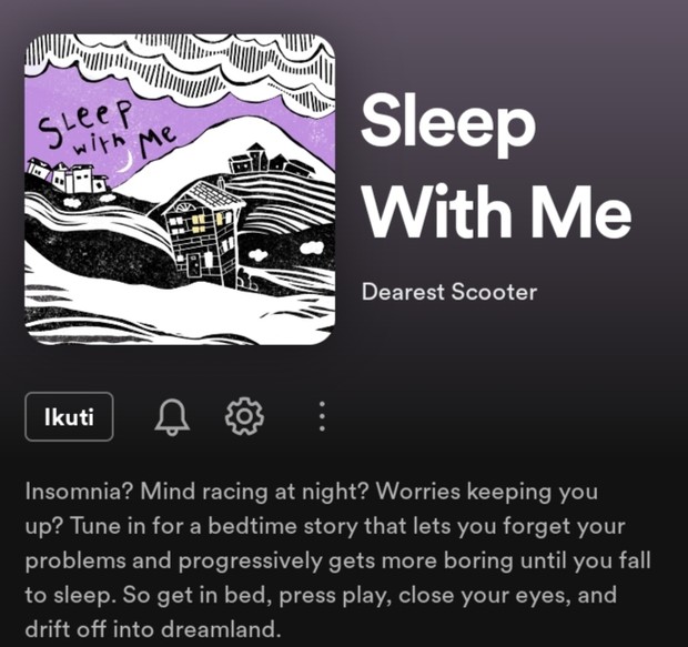 Podcast Sleep with Me/Foto: Spotify.com Rekomendasi podcast pengantar tidur