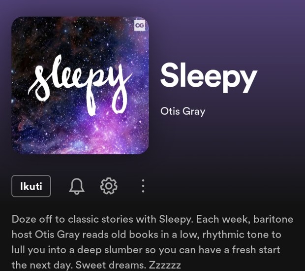 Podcast Sleepy/Foto: Spotify.com Rekomendasi podcast pengantar tidur