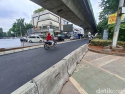 Penampakan Trotoar di Simpang Santa yang Kini Berubah Jadi Jalan Raya