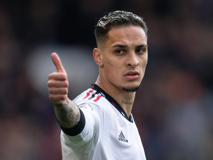 NOTTINGHAM, ENGLAND - APRIL 16: Antony of Manchester United during the Premier League match between Nottingham Forest and Manchester United at City Ground on April 16, 2023 in Nottingham, United Kingdom. (Photo by Visionhaus/Getty Images)