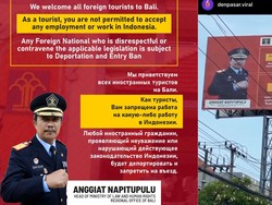 Kemenkumham Bali Pasang Baliho Berbahasa Rusia, Tak Segan Deportasi