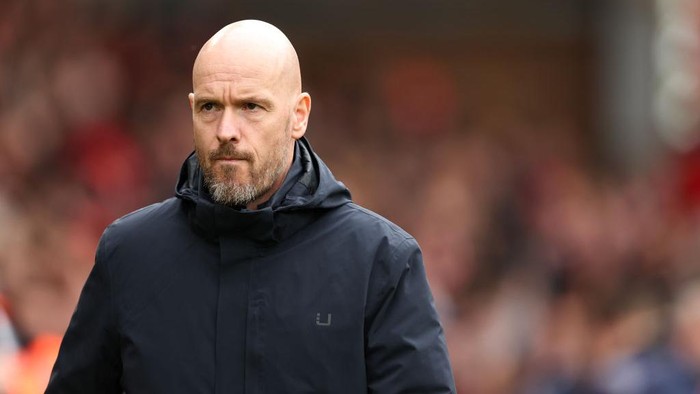 NOTTINGHAM, ENGLAND - APRIL 16: Erik ten Hag the manager / head coach of Manchester United during the Premier League match between Nottingham Forest and Manchester United at City Ground on April 16, 2023 in Nottingham, United Kingdom. (Photo by James Williamson - AMA/Getty Images)