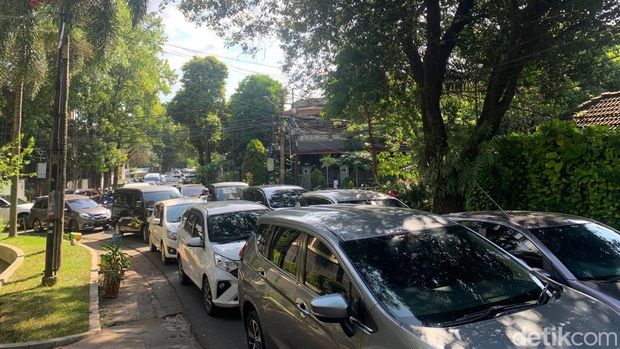 Macet di kawasan Senopati, Jakarta Selatan. (Mulia Budi/detikcom)