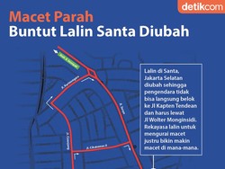 Gambaran Lokasi Macet Parah di Santa Buntut Lalin Diubah