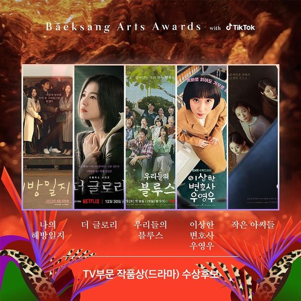 Potret nominasi kategori drama terbaik/ Foto: instagram.com/baeksang.official Potret nominasi kategori drama terbaik