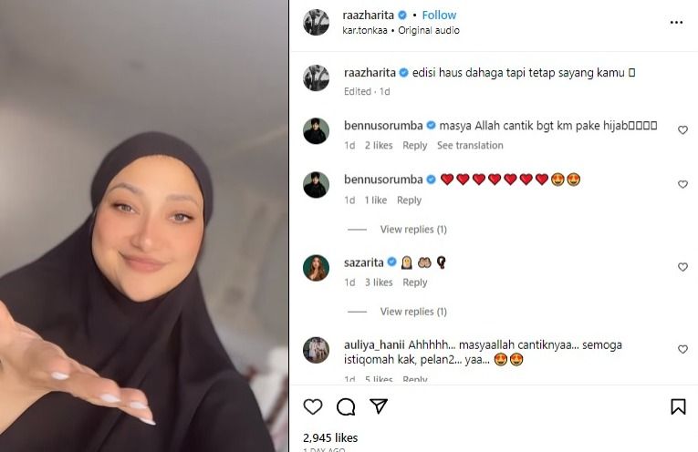 Rahma Azhari mengenakan hijab didoakan istiqomah