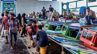 Potret Mudik Jalur Sungai di Palembang