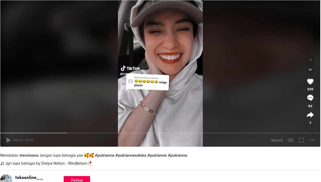 Unggahan Putri Anne yang disebut tanpa menggunakan hijab