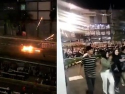 Momen Petasan Geng Motor Bikin Panik Warga di Pasar Senen Jakpus