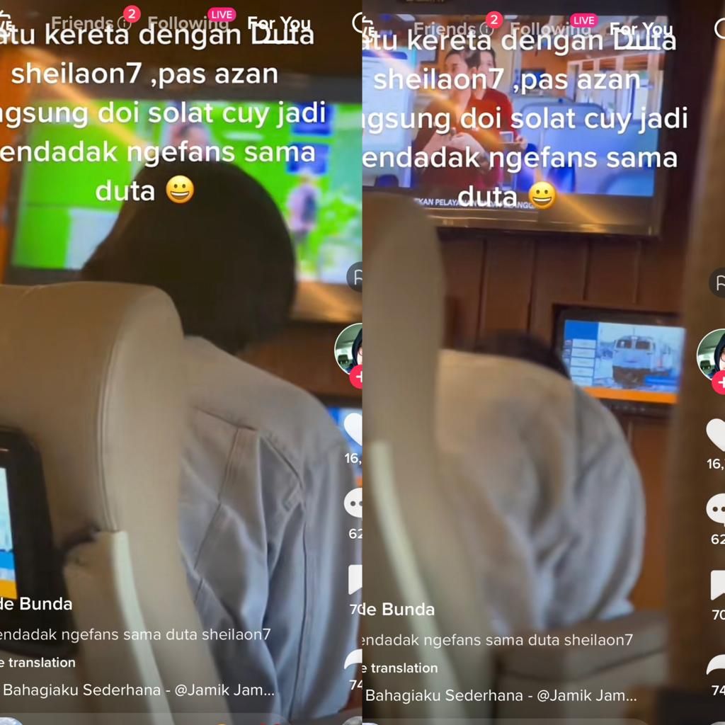 Video sholat di dalam kereta viral, Duta Sheila On 7 langsung banjir pujian.