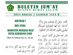 Naskah Khutbah Idul Fitri 2023 Resmi Kemenag dan Link Download