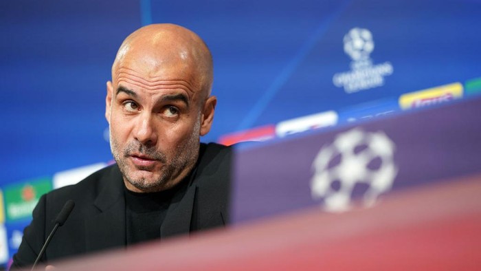 Manchester City manager Pep Guardiola during a press conference at the Allianz Stadium, Munich. Picture date: Tuesday April 18, 2023. (Photo by Adam Davy/PA Images via Getty Images)