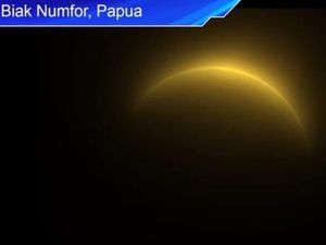 Detik-detik Gerhana Matahari Total di Biak Numfor Papua Barat
