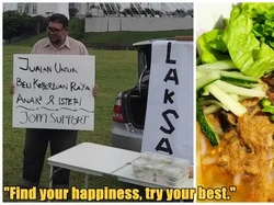 Pria Ini Jualan Laksa demi Belikan Istri dan Anak Baju Lebaran