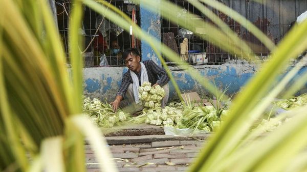 Tumpah Ruah Pedagang Kulit Ketupat Jelang Lebaran