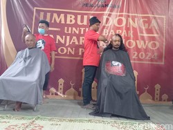 Ganjar Jadi Capres PDIP, Warga Kagokan Sukoharjo Cukur Gundul Massal