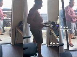 Kocak! Customer Service Ini Sibuk Masak BBQ Sambil Bekerja