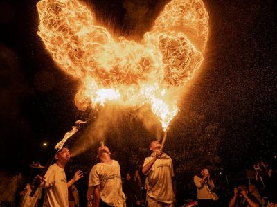 Atraksi Api Semarakkan Idul Fitri di Yogyakarta
