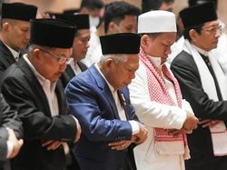 Didampingi JK, Wapres Maruf Amin Salat Idul Fitri di Istiqlal