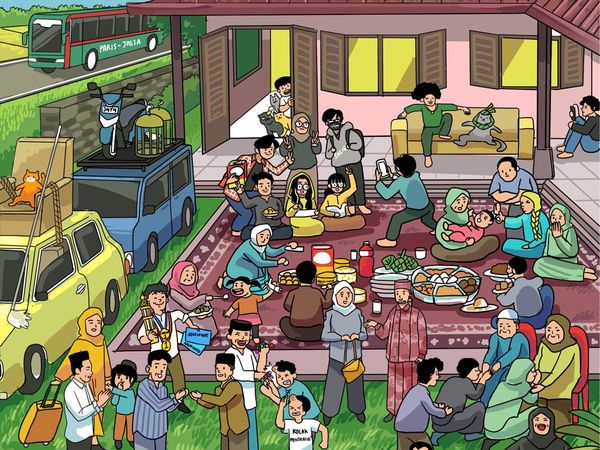 Ramainya Lebaran di Postingan Jokowi: Oyen Jadi Mr Bean hingga Baju Gorden