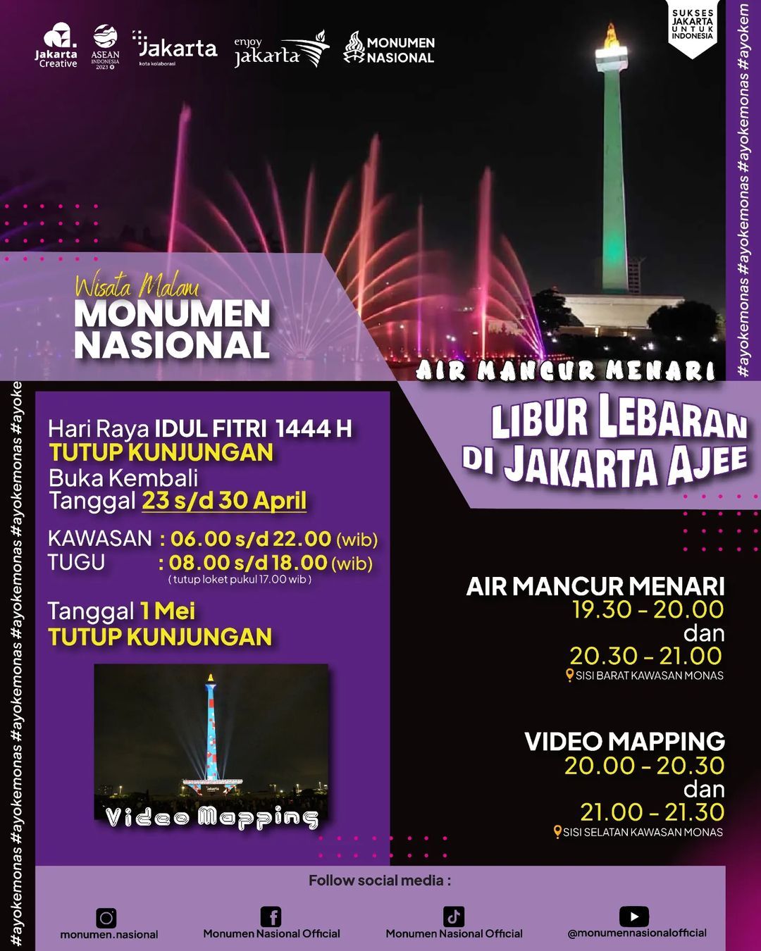 Lebaran 2023 Monas Buka atau Tutup