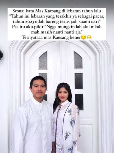 Perdana Lebaran Bareng Erina Gudono, Omongan Kaesang Ini Jadi Kenyataan