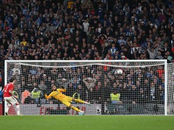 Brighton & MU bertemu di semifinal Piala FA 2022/2023. Laga berlanjut hingga babak adu penalti. (Foto: AFP via Getty Images/GLYN KIRK)