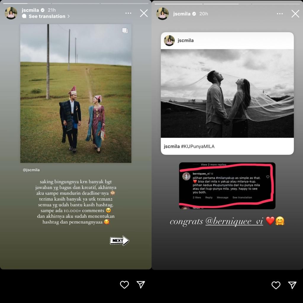 Hashtag pernikahan Jessica Mila dan Yakup Hasibuan.
