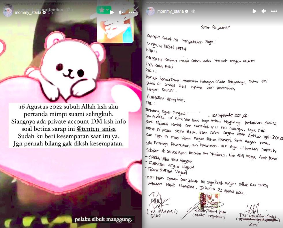 Instagram Stories istri Virgoun