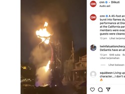 Naga Disneyland Setinggi 14 Meter Terbakar Hebat saat Pertunjukan
