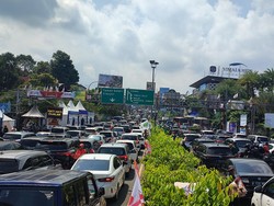 Polisi Terapkan One Way Menuju Puncak Bogor, Lalin Macet