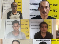 Tampang 6 Tahanan Kasus Narkoba Polres Tapin yang Kabur Usai Jebol Plafon